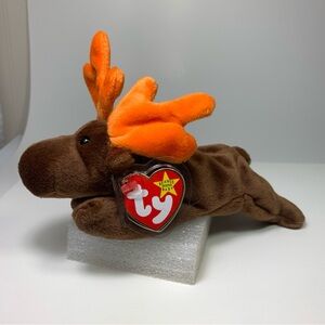 Ty Beanie Baby Chocolate/Brown Plush Moose 1993 Vintage NWT